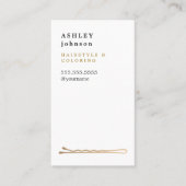 Eleganter Minimalistischer Weißer Imitat Visitenkarte (Vorderseite)