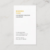 Eleganter Minimalistischer White Consultant Visitenkarte (Vorderseite)