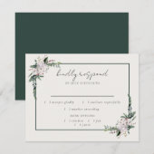 Eleganter Minimalistischer Winterreath Weiße Grüne RSVP Karte (Vorne/Hinten)