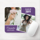 Eleganter Minimalistischer Zwei-Foto-Graduate-Absc Mousepad (Mit Mouse)