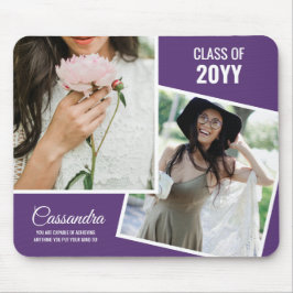 Eleganter Minimalistischer Zwei-Foto-Graduate-Absc Mousepad