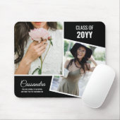 Eleganter Minimalistischer Zwei-Foto-Graduate-Absc Mousepad (Mit Mouse)