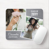 Eleganter Minimalistischer Zwei-Foto-Graduate-Absc Mousepad (Mit Mouse)