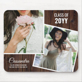 Eleganter Minimalistischer Zwei-Foto-Graduate-Absc Mousepad