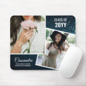 Eleganter Minimalistischer Zwei-Foto-Graduate-Absc Mousepad (Mit Mouse)