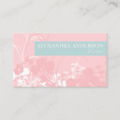 Eleganter Minimalwert für rosa und hellgraue Zyane Visitenkarte (Vorderseite)