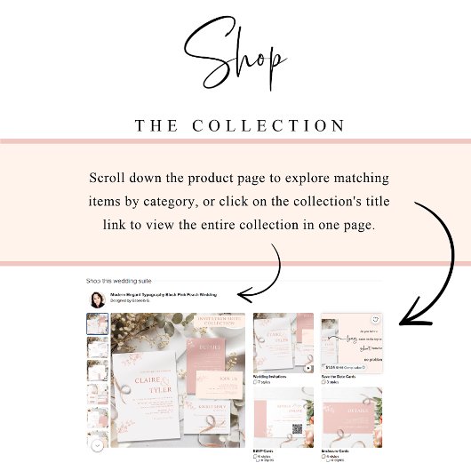 Eleganter Minimalwert, Peach Wedding Save the Date Postkarte