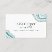 Eleganter Mint Green Geode Gold Glitzer Agate Terminkarte (Rückseite)