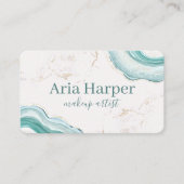 Eleganter Mint Green Geode Gold Glitzer Agate Visitenkarte (Vorderseite)