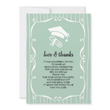 Eleganter Minze White Abschluss Danke Fotokarte