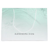 Eleganter, minzgrüner Glitzer Große Geschenktüte (Vorderseite)