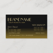 Eleganter Mirror Schriftart Klassischer Schwarz-Br Visitenkarte (Rückseite)