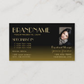 Eleganter Mirror Schriftart Stilvolles Schwarzwald Visitenkarte (Rückseite)