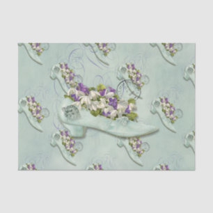 Eleganter mit Blumenfrau Paris-Schuhes Seidenpapier
