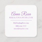 *~* eleganter mit BlumenGlitzer beruflich Quadratische Visitenkarte (Rückseite)