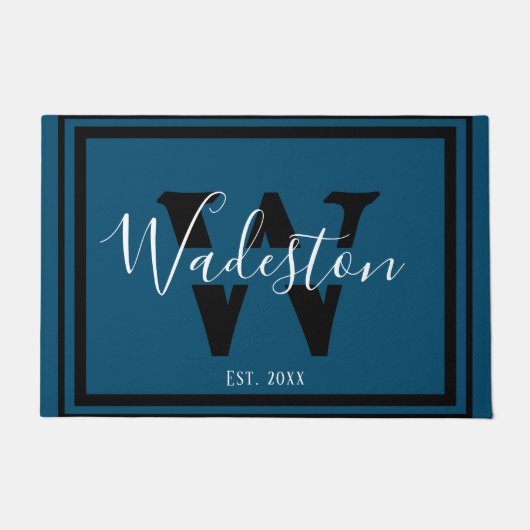 Eleganter Mit Monogramm Brief und Name Doormat Fußmatte (Vorderseite)