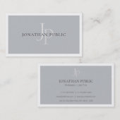 Eleganter Mit Monogramm Chic Schlicht Moderner Lux Visitenkarte (Vorne/Hinten)