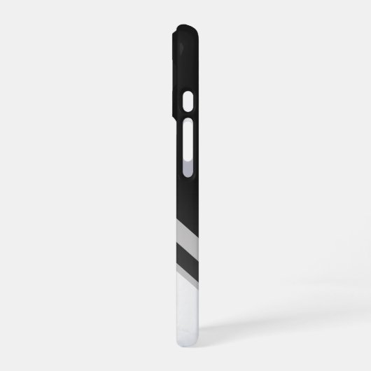 Eleganter Mit Monogramm geometrischer schwarzer Si iPhone 16 Hülle (Linke Seite)