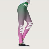 Eleganter mit Monogramm, grüner Farbverlauf Leggings (Rechts)