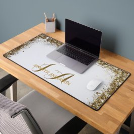 Eleganter Mit Monogramm Imitat Glitzer Schreibtischunterlage