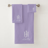 Eleganter Mit Monogramm Lavendel Badhandtuch Set (Insitu)