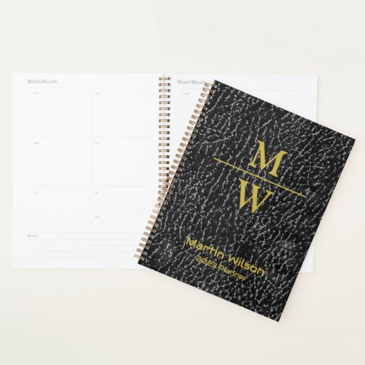 Eleganter Mit Monogramm Luxe Look Black Gold Letti Planer (Anzeige)