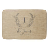 Eleganter mit Monogramm, moderner Bauernchic Badematte (Vorderseite)