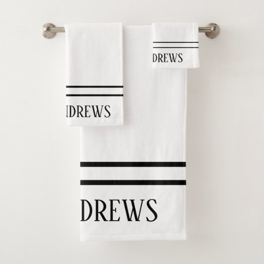 Eleganter Mit Monogramm Name Badhandtuch Set (Insitu)