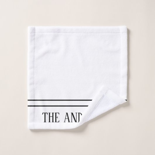 Eleganter Mit Monogramm Name Badhandtuch Set (Waschlappen)