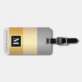 Eleganter Mit Monogramm Name für Silber und Gold S Gepäckanhänger (Vorderseite horizontal)
