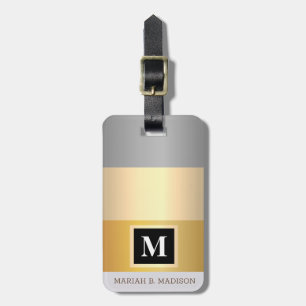 Eleganter Mit Monogramm Name für Silber und Gold S Gepäckanhänger