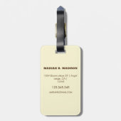 Eleganter Mit Monogramm Name für Silber und Gold S Gepäckanhänger (Rückseite vertikal)