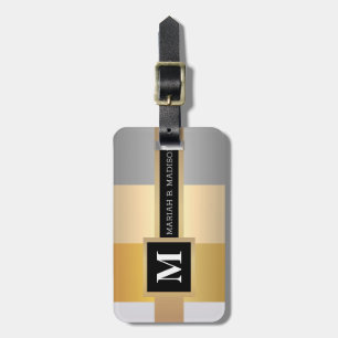 Eleganter Mit Monogramm Name für Silber und Gold S Gepäckanhänger