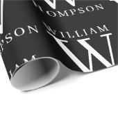 Eleganter Mit Monogramm Name Geschenkpapier (Rolleneckpunkt)