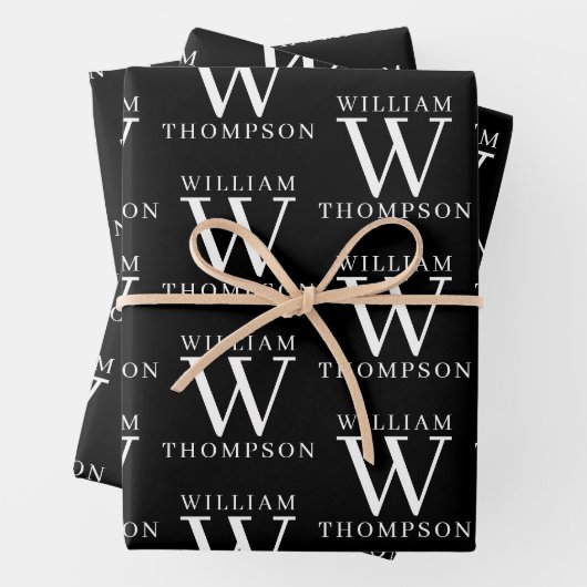 Eleganter Mit Monogramm Name Geschenkpapier Set (Beispiel)