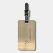 Eleganter mit Monogramm Name modern Gepäckanhänger (Vorderseite vertikal)