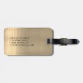 Eleganter mit Monogramm Name modern Gepäckanhänger (Rückseite horizontal)