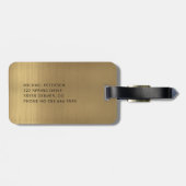 Eleganter mit Monogramm Name Moderne Gepäckanhänger (Rückseite horizontal)