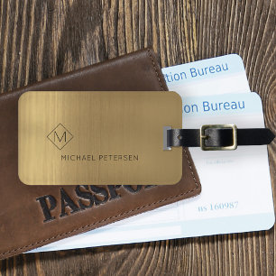 Eleganter mit Monogramm Name Moderne Gepäckanhänger