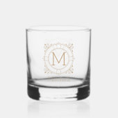 Eleganter Mit Monogramm Name Personalisiert Whiskyglas (Rückseite)