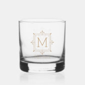 Eleganter Mit Monogramm Name Personalisiert Whiskyglas (Vorderseite)