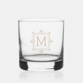 Eleganter Mit Monogramm Name Personalisiert Whiskyglas (Rückseite)