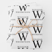 Eleganter Mit Monogramm Name Schwarz/Weiß Geschenkpapier Set (Beispiel)