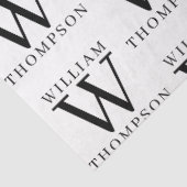 Eleganter Mit Monogramm Name Schwarz/Weiß Seidenpapier (Ausschnitt)
