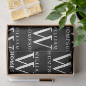 Eleganter Mit Monogramm Name Seidenpapier (Geschenk)