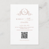 Eleganter Mit Monogramm Peach UAWG Online QR Code Begleitkarte (Vorderseite)
