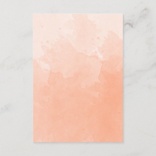 Eleganter Mit Monogramm Peach UAWG Online QR Code Begleitkarte (Rückseite)