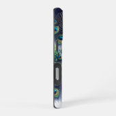 Eleganter Mit Monogramm Pfau iPhone Hülle (Rechte Seite)