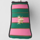 Eleganter Mit Monogramm rosa und grüner Putter Golf Headcover (Rotieren 90)