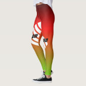 Eleganter mit Monogramm, roter Gradeint sportlich Leggings (Links)